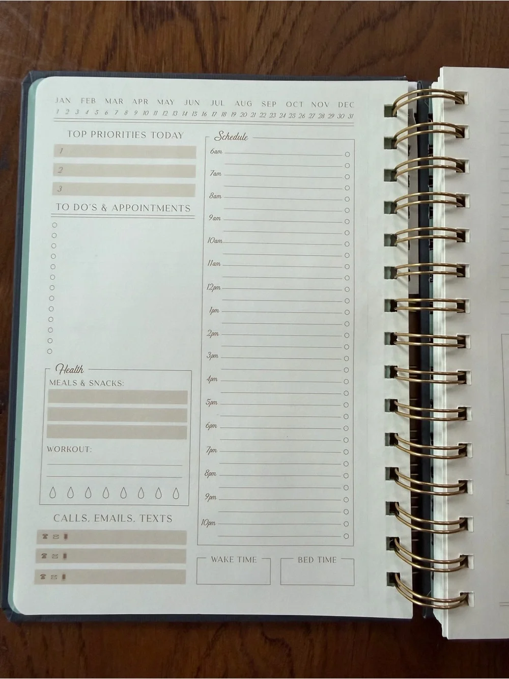 Day to Day Chaos Productivity Planner - Navy with Light Blue Elastic